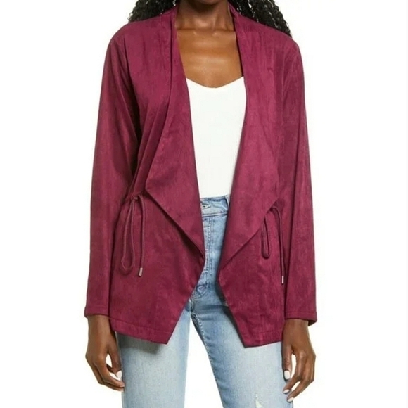 NWT (BLANKNYC) Faux Suede Drape Jacket-Amethyst - Picture 1 of 9